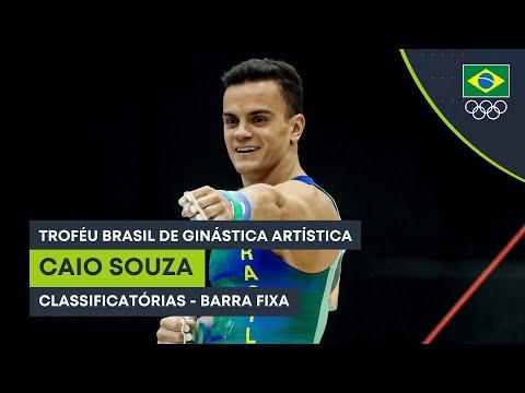 Caio Souza lidera a barra fixa pelas classificatórias do Troféu Brasil de Ginástica Artística