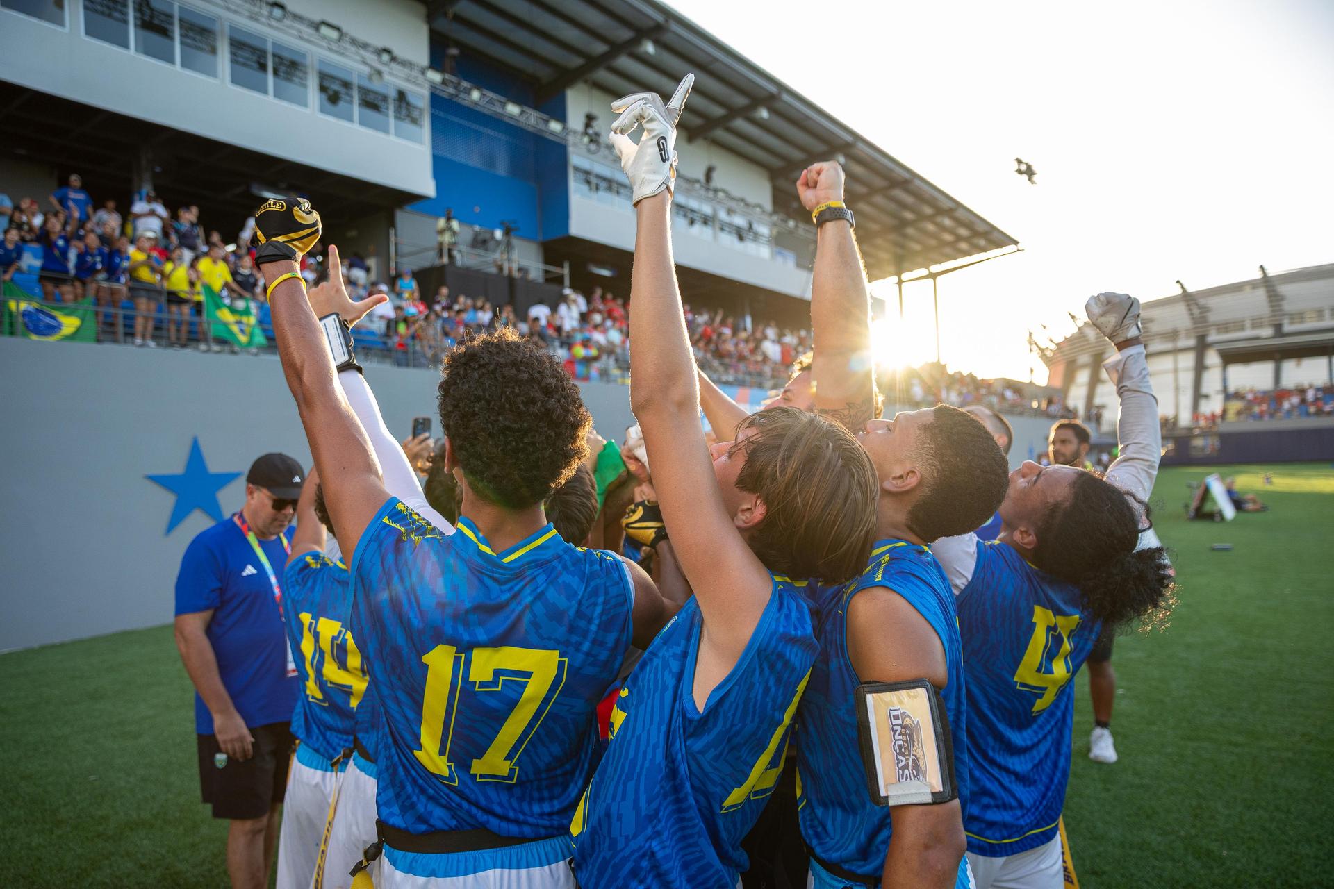 Flag Football é campeão dos Jogos Sul-Americanos da Juventude. Foto: Léo Barrilari/COB Flag Football é campeão dos Jogos Sul-Americanos da Juventude