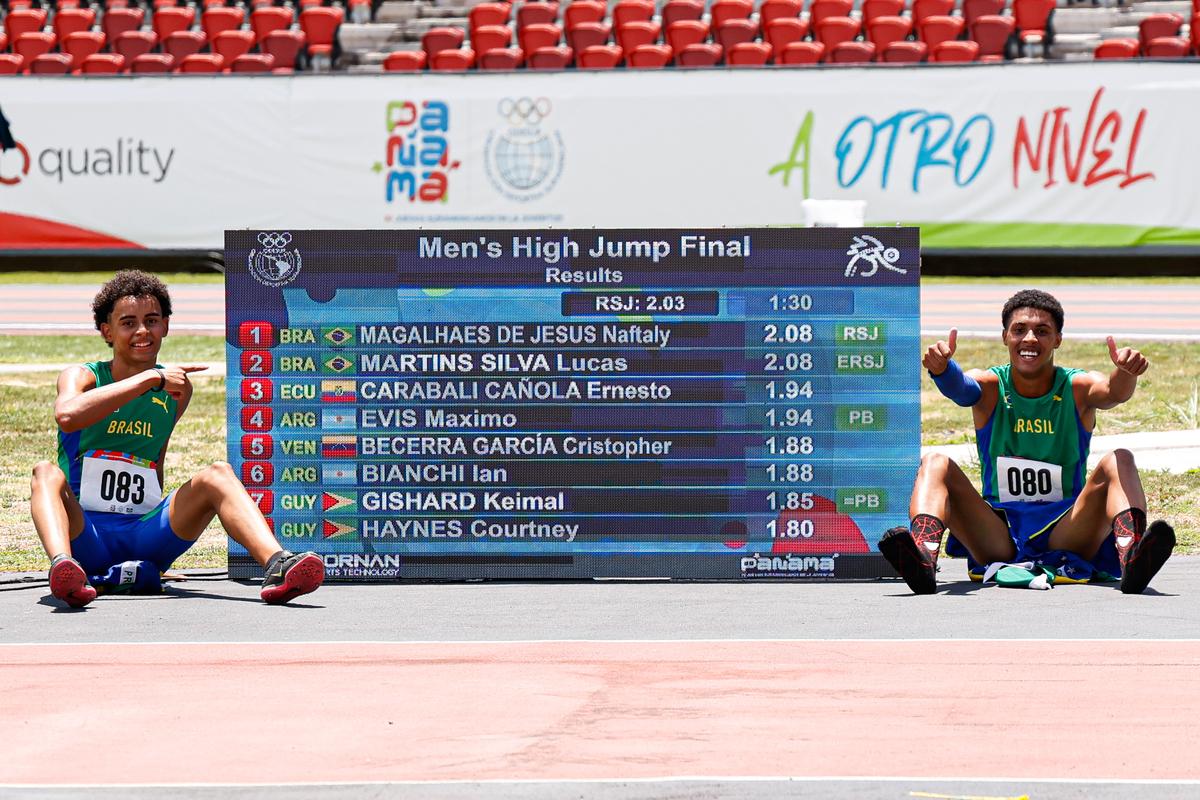 Naftaly de Jesus e Lucas Martins voam alto e asseguram ouro e prata para o Brasil no salto em altura