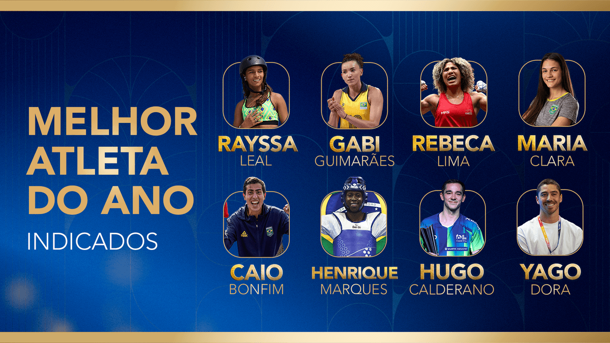 Oito atletas concorrem a Melhor do Ano no Prêmio Brasil Olímpico 2025