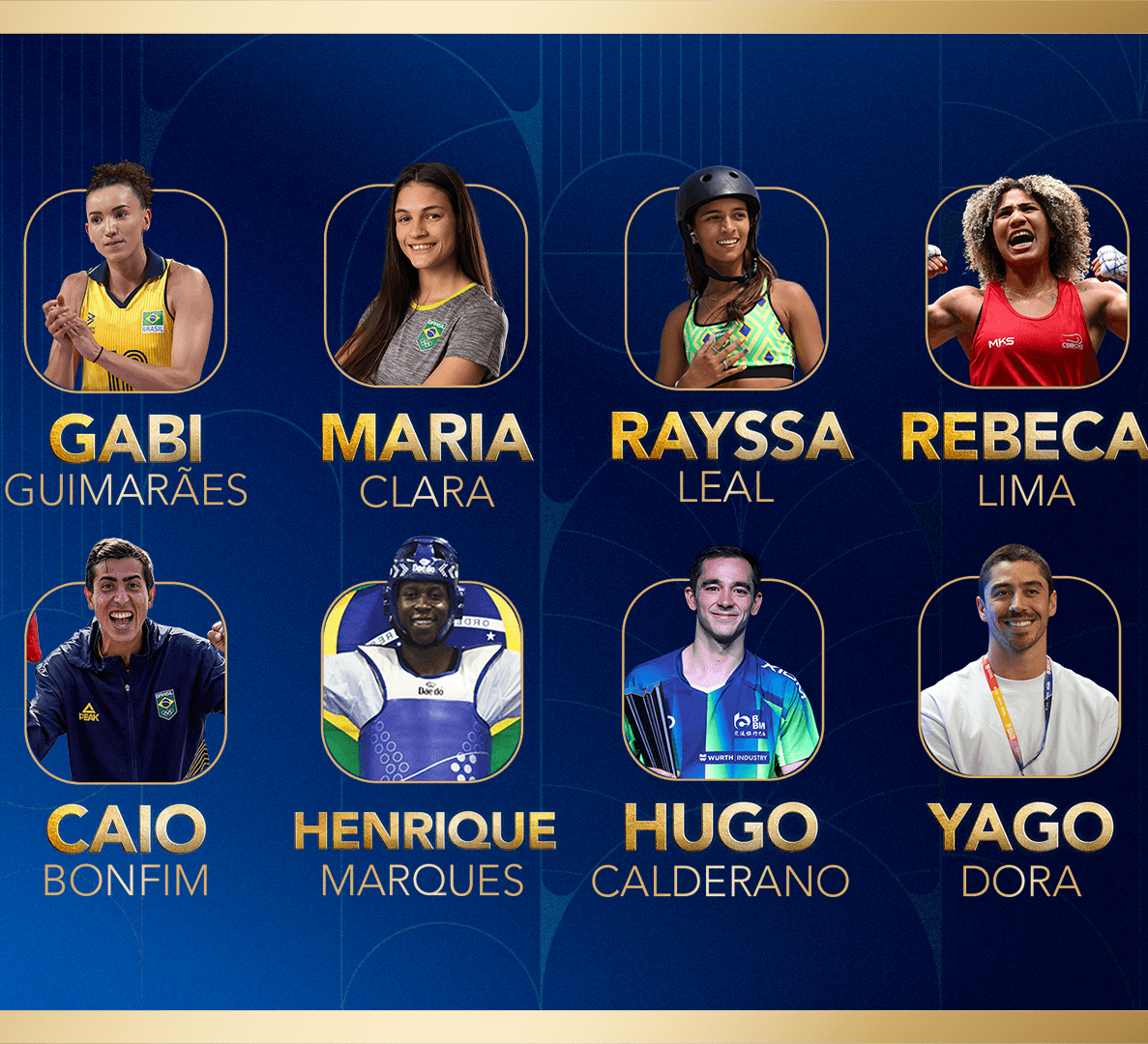 Oito atletas concorrem a Melhor do Ano no Prêmio Brasil Olímpico 2025
