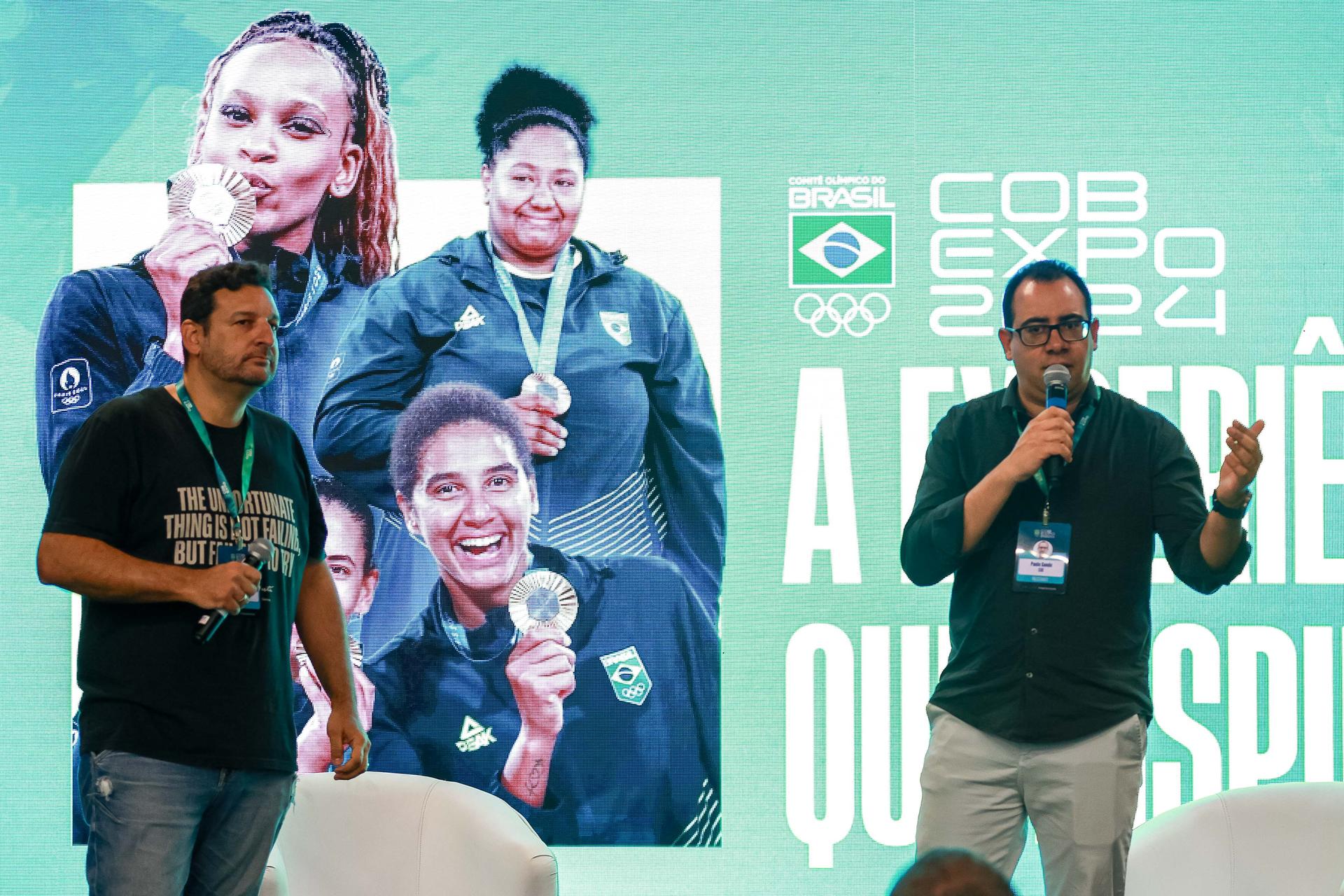 Gustavo Herbetta e Paulo Conde na abertura da COB Expo. Foto: Leo Barrilari/COB
