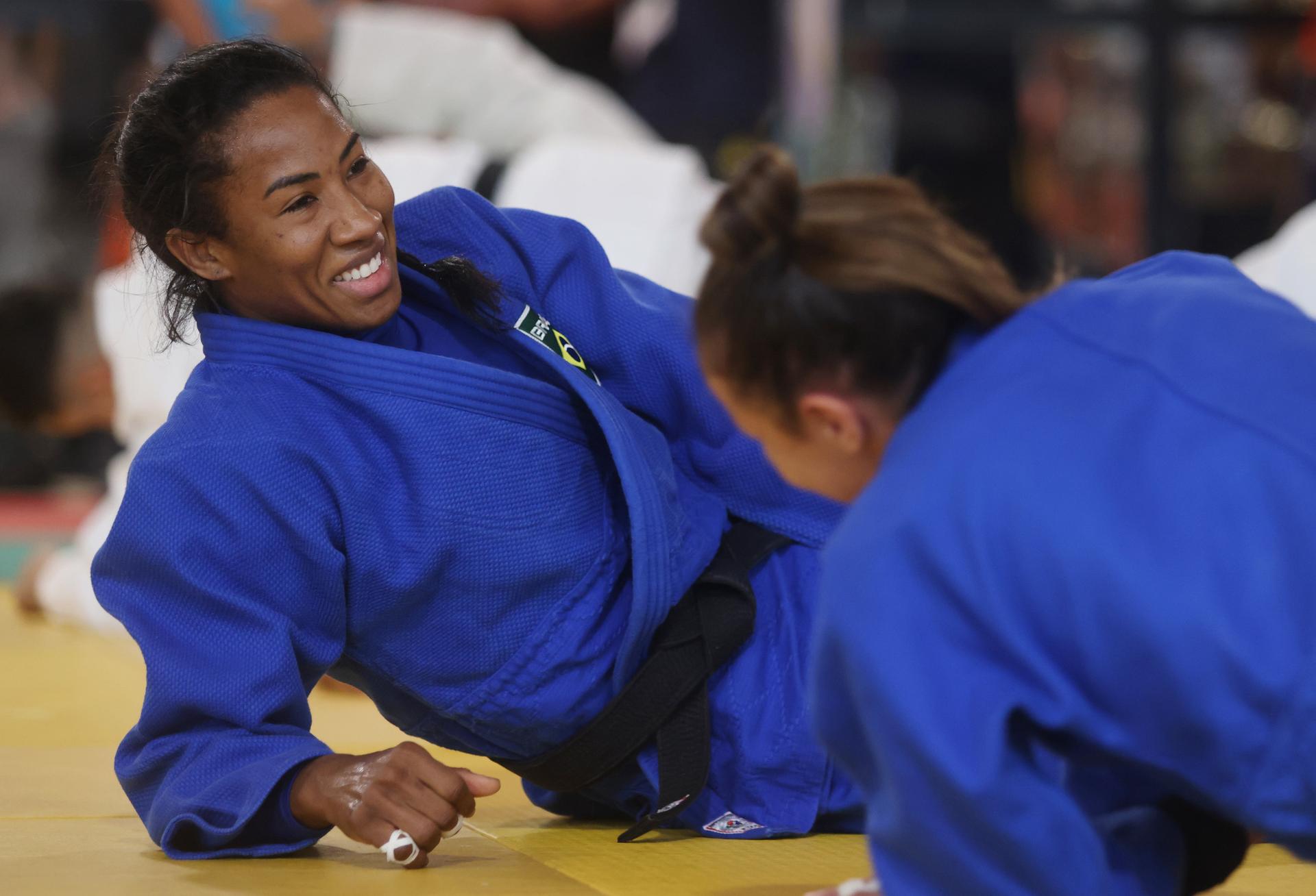 Treino aberto da equipe de Judô. Em destaque na imagem, Ketleyn Quadros. Foto Luiza Moraes COB