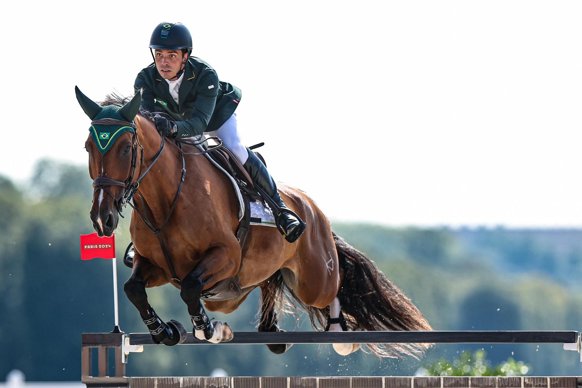 Stephan Barcha durante prova de hipismo