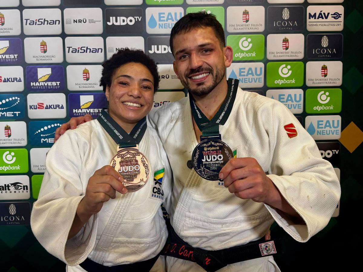 Daniel Cargnin é prata e Shirlen Nascimento conquista bronze no Campeonato Mundial de Judô, em Budapeste