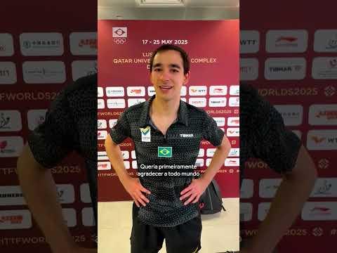 Hugo Calderano é semifinalista do Mundial de Tênis de Mesa em Doha