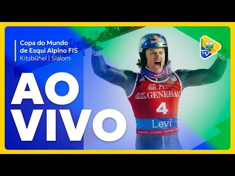 COPA DO MUNDO DE ESQUI ALPINO - ETAPA DE KITZBUEHEL | 1ª DESCIDA | LUCAS PINHEIRO EM AÇÃO NO SLALOM!