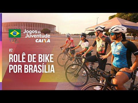 Ciclistas dos Jogos da Juventude CAIXA conhecem Brasília de bike