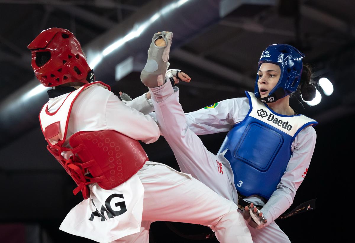 Foto: Jonne Roriz/COB Maria Clara Pacheco é ouro e Brasil soma quatro medalhas no primeiro dia do Taekwondo em Santa Fé 2026