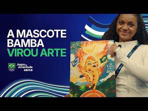 ATLETA E ARTISTA! ALAYA BALDE PRESENTEIA OS JOGOS DA JUVENTUDE COM PINTURA DA MASCOTE BAMBA
